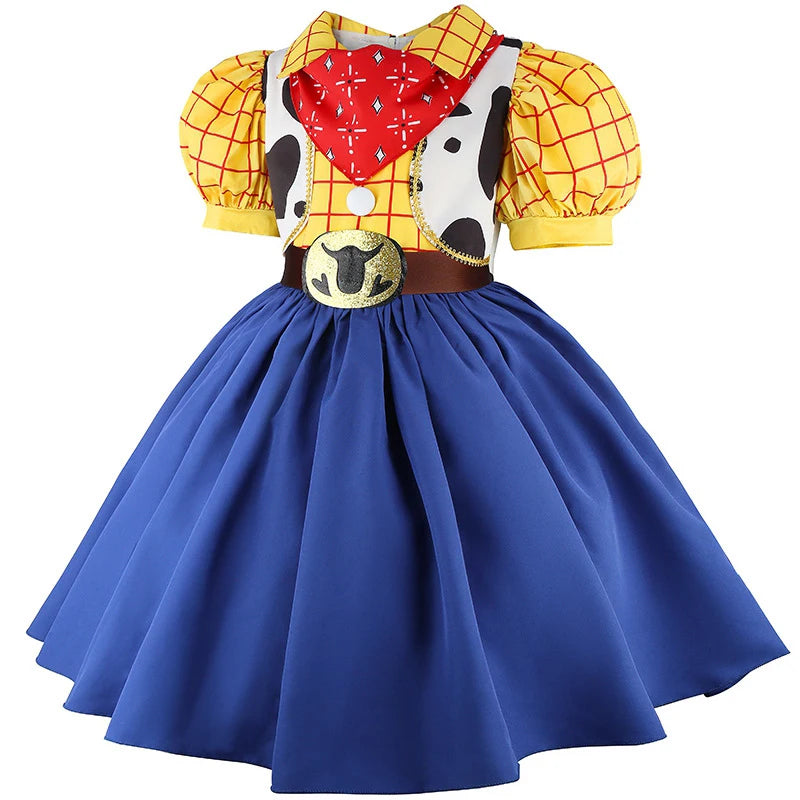 2026 New Movie Cowgirl Toy Woody Dresses For Girls Jessie Princess Costumes Kids Christmas Halloween Outfits