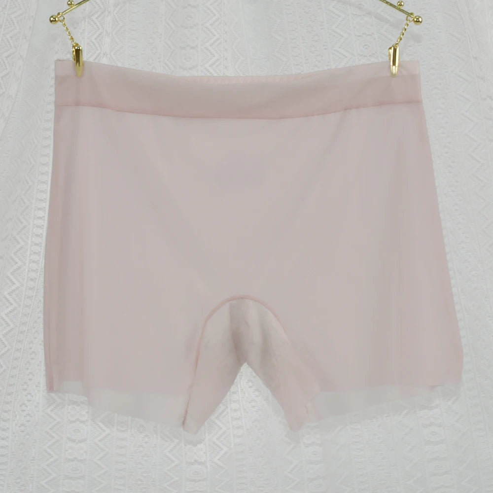 1pc Summer Ice Silk Ultra-thin Boxer Underwear Women Seamless High Waist Panties Plus Size Quick Dry Female Safety Short Pants