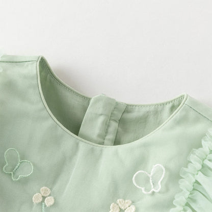 Dave Bella Baby Girl Dress Children Princess Dresses Spring Autumn Kids Clothes Green Charm Mesh Elegant Outdoor Party DB1260177