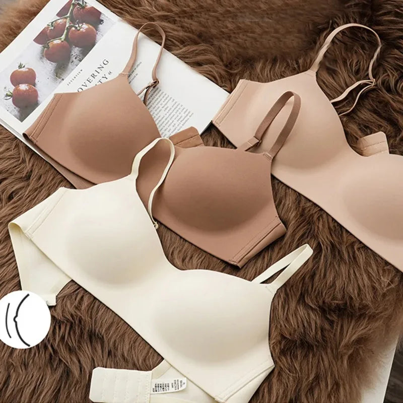 Soft Support Seamless Underwear Comfortable Gathering No Steel Ring Collection Light Thin Breathable Bra Style