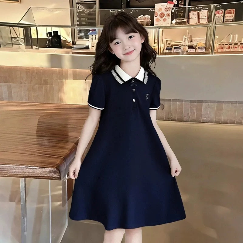 2026 Summer Kids Student Dresses Children Clothes Teenagers Party Uniform Sailor JK Princess Dress Girls Daily 6 9 12 Year Fairy