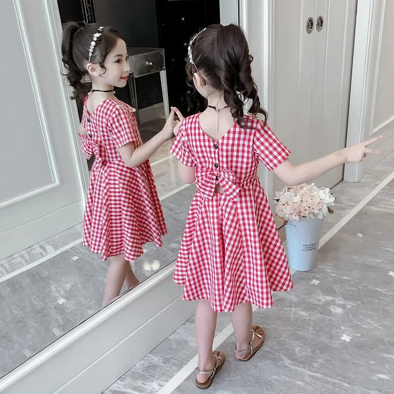 Plaid Princess Dress Summer Dresses for Girl From 8 To 12 Years Old Kids Girls Luxury 2025 Clothes Elegant 7 Year Puffy Party 11