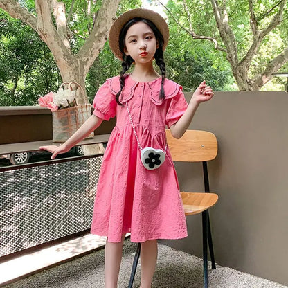 Cotton Dress Linen Beautiful Dresses Girl Birthday Clothes 9 Years 10 Women's Summer Elegant Girls 6 8 Flower From 12 Old Suit 5