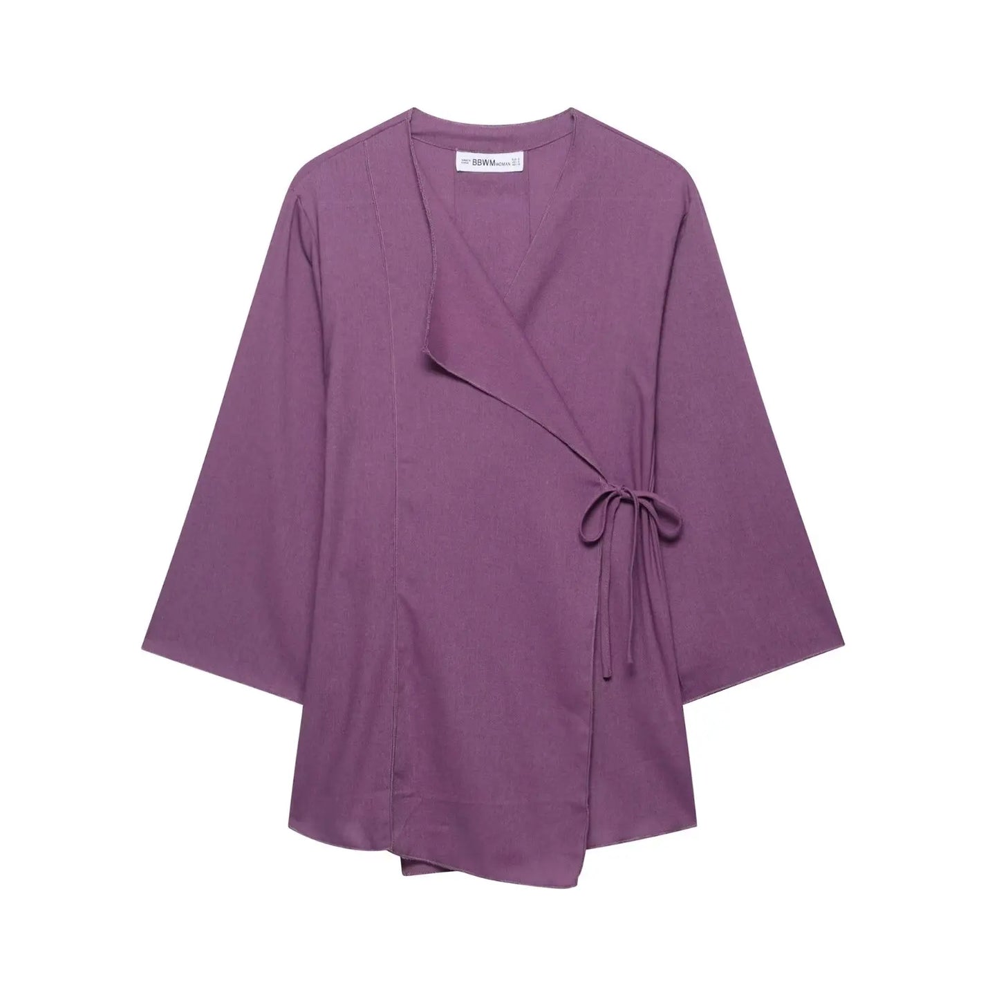 HH 2025 Spring Women Fashion Linen Suits New Solid Cardigan Kimono Top + Versatile Outerwear Female Wide Leg Long Pant