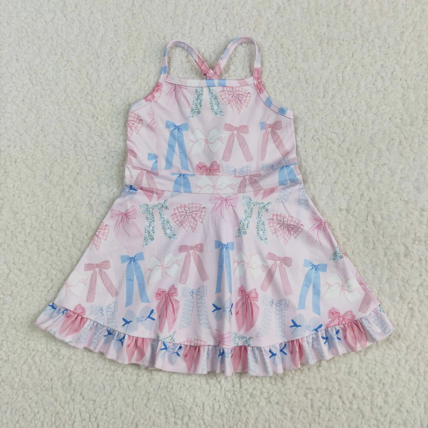 Best Selling Baby Girls Lavender Strap Colorful Skorts Shorts Yoga Sportswear Knee Length Dresses Toddler Kids Children Clothes