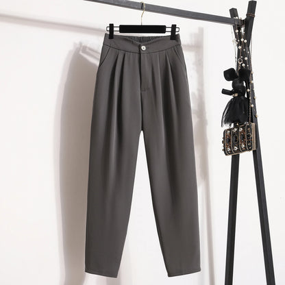 High Quality Korean Style Straight Trousers Plus Size Pants Woman Autumn Winter 2026 New Arrival High Waist Suit Pants