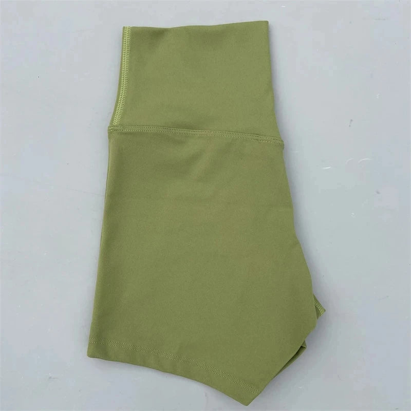 Solid Color Tight Soft Women Fitness Sport Short High Waist Yoga Short Legging Squatting Proof Comprehensive Training Athletic