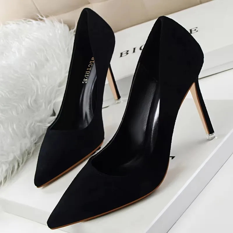 BIGTREE Shoes 2026 New Women Pumps Suede High Heels Shoes Fashion Office Shoes Stiletto Party Shoes Female Comfort Women Heels