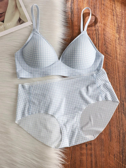 Everyday Wireless Bra for Set Women Seamless Cool Summer Bralette Thin Push Up Gather Small Chest Breathable T-Shirt Bra MOYISU
