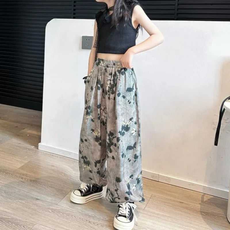 Kids Mosquito Repellent Lightweight Summer Pants 2026 Chinese Style Quick Dry Harem Pants for Children