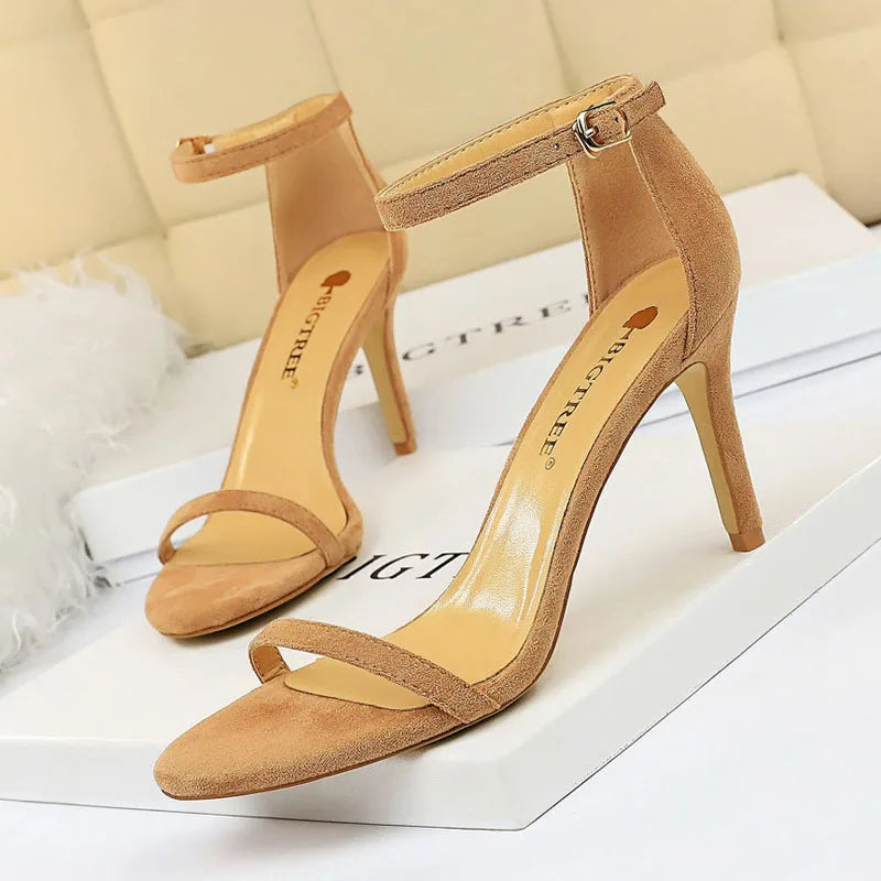 Brand Quality Shoes Women Sandals Silk Sexy High Heels 11CM Ladies Stiletto Wedding Party Office Summer Sandalias Mujer WSH4132