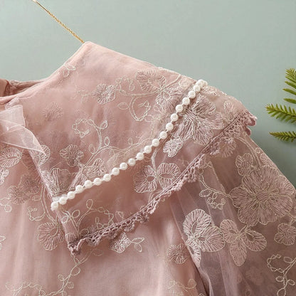 Kids Lace Dresses for Girls Princess Flower Dress Pink Baby Outfits Children Clothes for Teenagers Costumes 4 5 6 8 10 12 Years