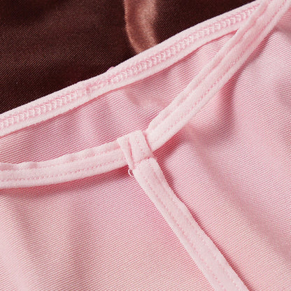 1/3Pcs Women Satin Thong Underwear Sexy Low Waist Bow G-string Cotton Crotch T-back Panties M-2XL