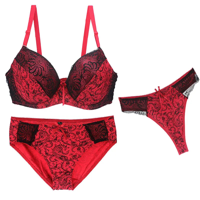 Nouvell Seamless Push Up Bra Sets For Women 3 Piece Underwear Transparent BCDEF Cup Beige Black Blue Purple Red White Lingerie