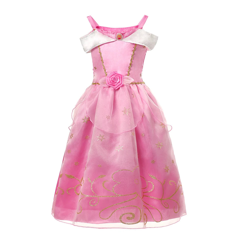 Children Costume Girl Dress Halloween Princess Cosplay Party Rapunzal Anna Elsa Birthday Clothes