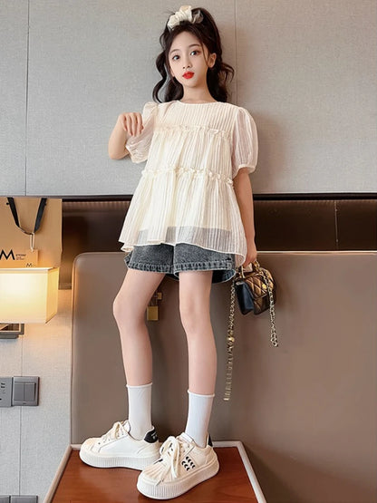 Girls Clothes 12 To 14 Years Old Clothing Set Teenage Girl 4 Year Children's Child Summer Outfit Kids 10 Top Girls' Sets Bottom
