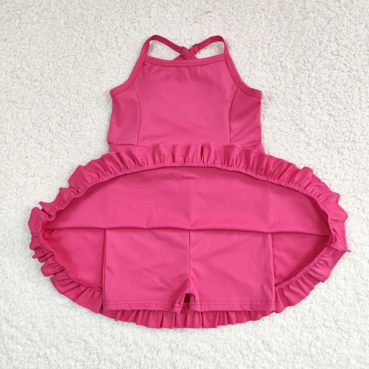 Best Selling Baby Girls Lavender Strap Colorful Skorts Shorts Yoga Sportswear Knee Length Dresses Toddler Kids Children Clothes