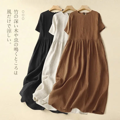 Women's Summer Casual Fashion Dress Solid Thin Office Lady New Arrival Trendy Comfortable Breathable