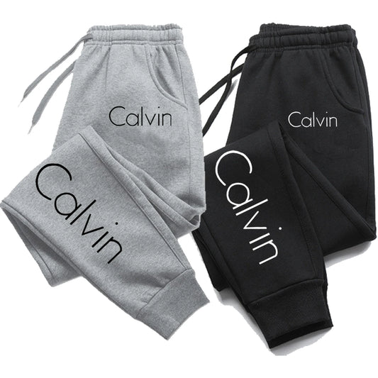 Casual Printed Sports Running Trousers Men Women Autumn Drawstring Long Pants Fitness Solid Sweatpants Unisex Gym Wear