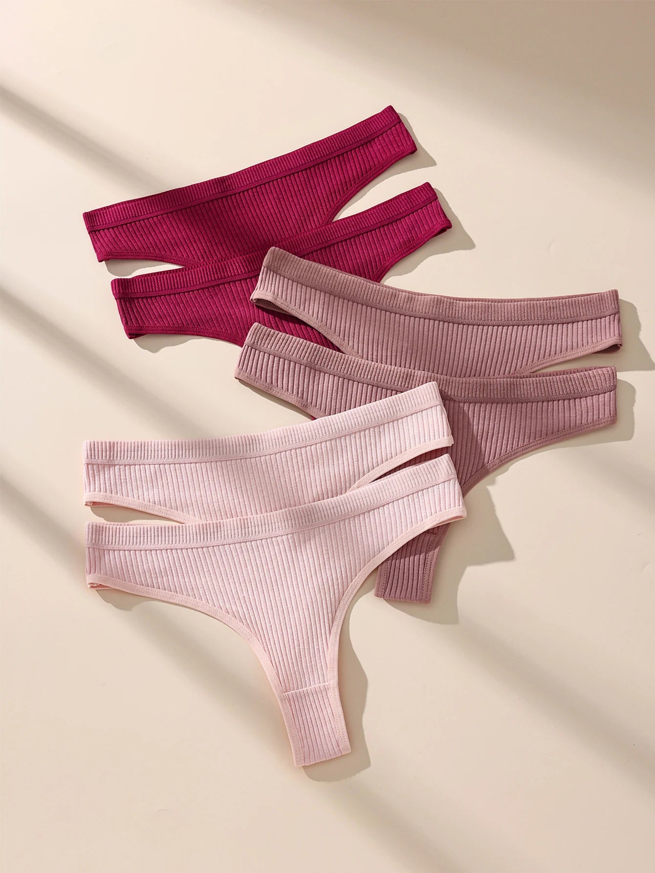 6Pcs Women's Panties Striped Briefs for Women Low-Rise Breathable Cotton Female Soft Underwear Solid Colors Ladies Underpants