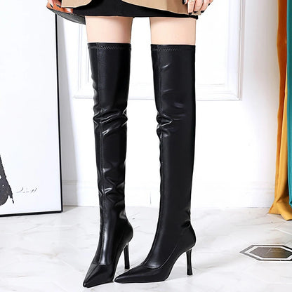BIGTREE Shoes Sexy Over-the-Knee Boots Leather Shoes Long Boots Stilettos High Heel Boots Winter Shoes Pointed Women Boots 2026