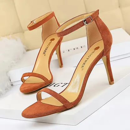 BIGTREE Shoes Super High Heels Suede Women Heels Open Toe Woman Pumps Sexy Party Shoes Stiletto Heels Summer Women Sandals 2026