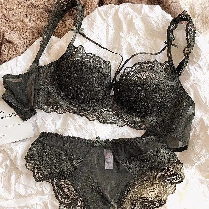 MOYISU Adjustable Lace Bralette for Small Chest Bra Set Removable Straps & Thin Padding Soft Wire Comfort Muslim Girls Underwear