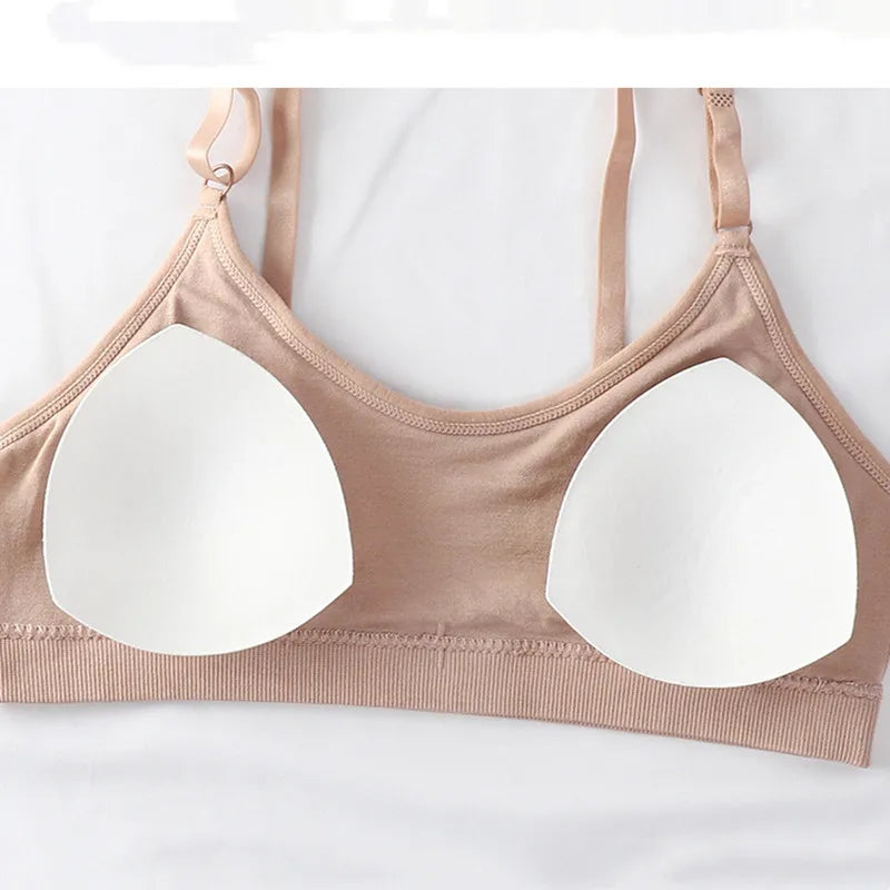 Women Seamless Bra And Panties Set Sexy Lingerie High Waist Thong Comfy Wire Free Bra Female Solid Color Ribbed Underwear Set