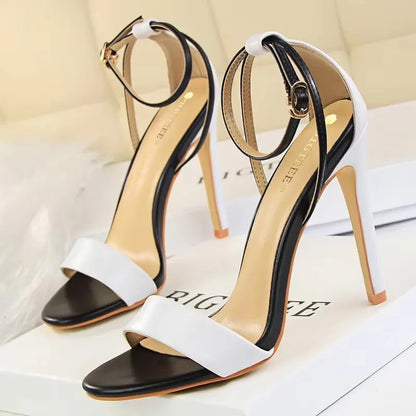 BIGTREE Shoes Pu Leather High Heels 2026 New Women Heels Sexy Stiletto Heels 11 Cm Party Shoes Color Matching Women Sandals