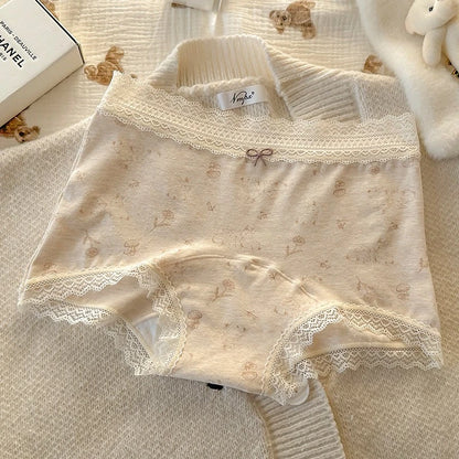 Cotton Women's Underwear Seamless Breathable Boxers Lace Mid-waist Boyshorts Ladies Sexy Lingerie Plus Size Japanese Boxer Short