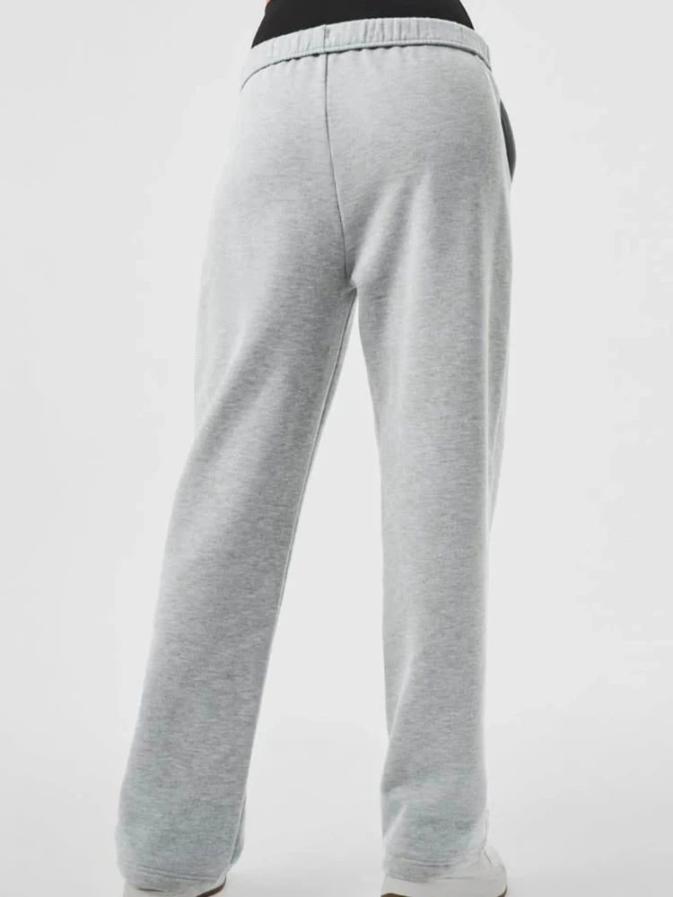 Elastic Black Trousers Joggers Women Sports Cotton Jogging Gray Straight Leg Sweatpants Casual Drawstring Women's Classic Pants