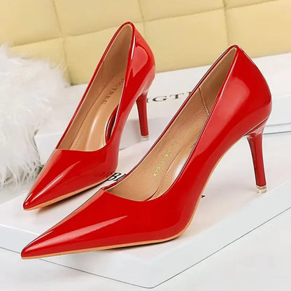 BIGTREE Shoes Patent Leather Shoes Woman Pumps High Heels Stiletto Heels 10.5 Cm Red Wedding Shoes Bridal Shoes Women Heels 2026