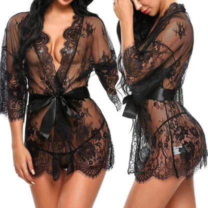 Sexy Plus Size Lingerie Women Erotic Babydoll Lace Hollow Pajamas Sexy Mujer Sexi Babydoll Lingerie Plus Size 5XL