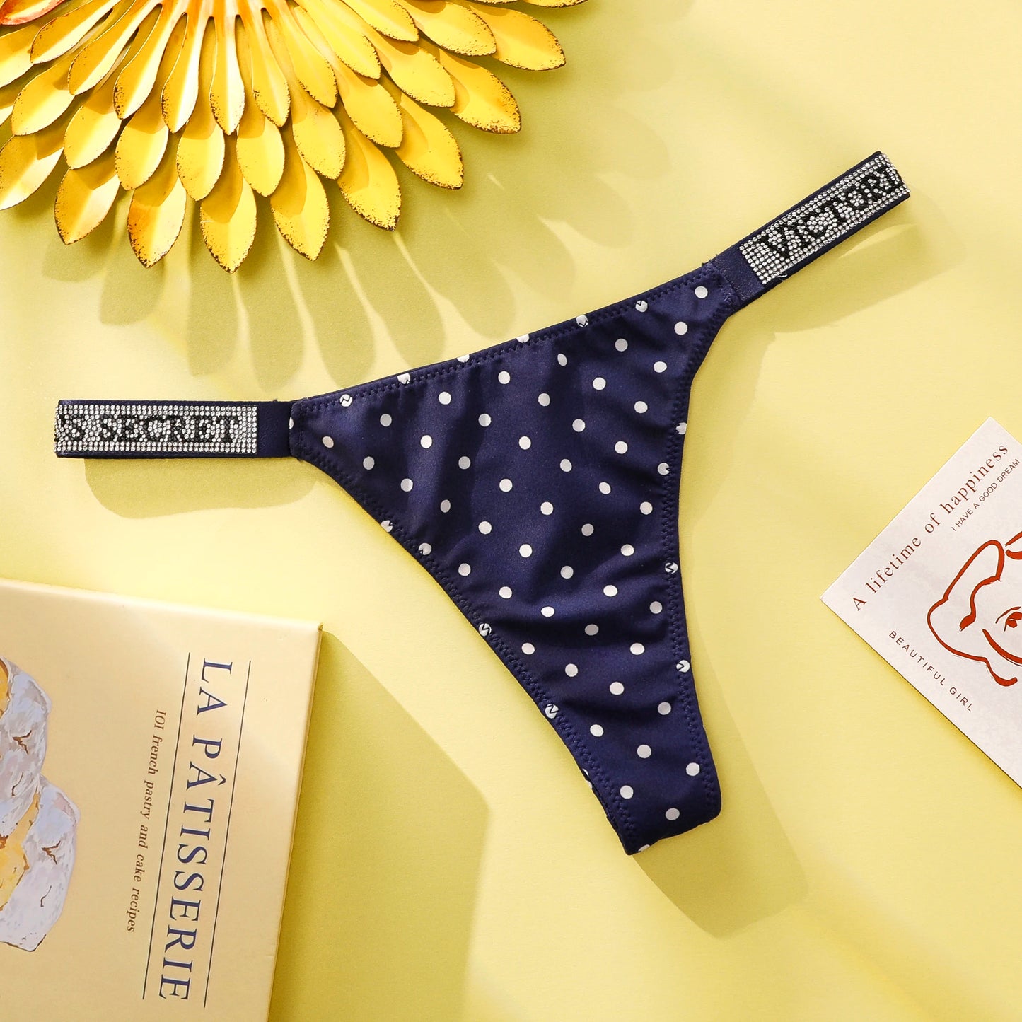 VS Panties Set Breathable Cotton Hipster Underwear Thong Hipster Seamless Victoria Secret Women Polka Dot Lace Bikini Cheeky