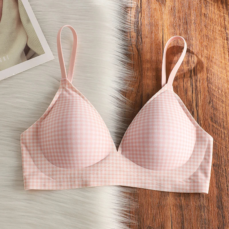 Everyday Wireless Bra for Set Women Seamless Cool Summer Bralette Thin Push Up Gather Small Chest Breathable T-Shirt Bra MOYISU