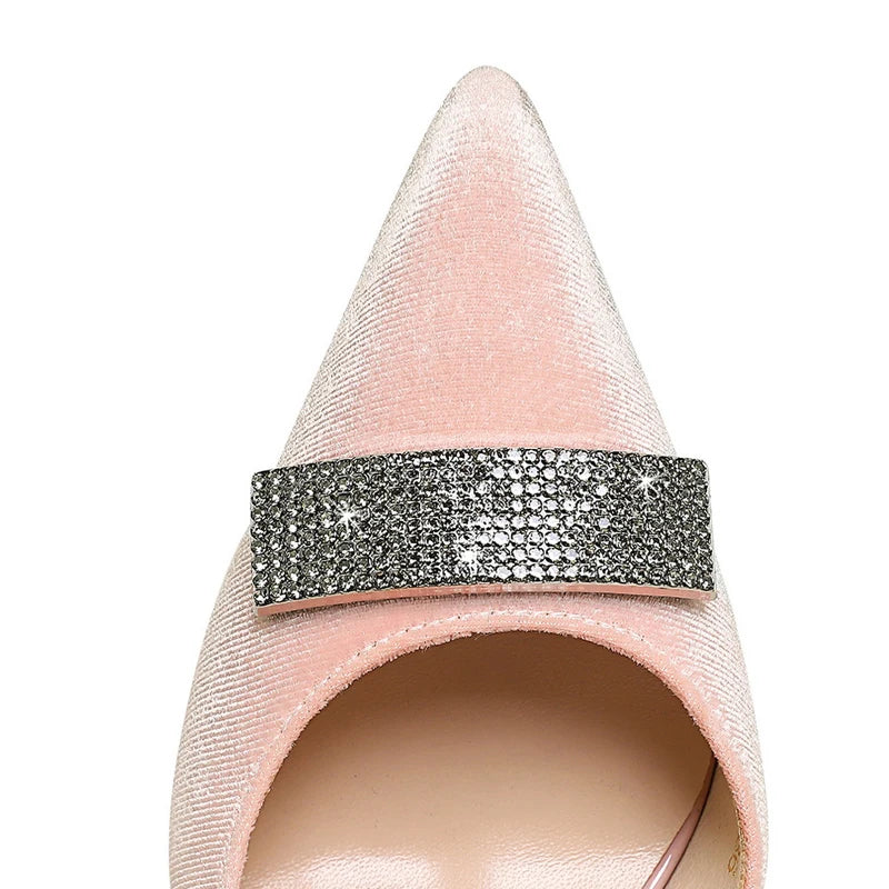 BIGTREE Shoes Sexy Women Pumps Metal Rhinestone High Heels Pointed End Stilettos Women 10.5 cm Heels Fashion Office Shoes 2026