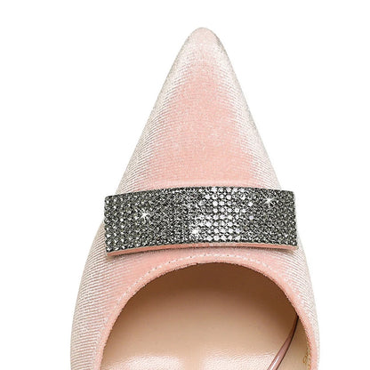 BIGTREE Shoes Sexy Women Pumps Metal Rhinestone High Heels Pointed End Stilettos Women 10.5 cm Heels Fashion Office Shoes 2026