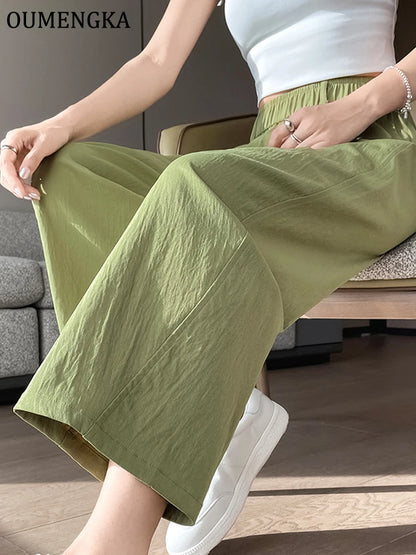Women Cotton Linen Casual Pants 2026 Summer New High Waist Pleated Wide Leg Ankle Chic  Pants Easy Wear Quality  Trousers