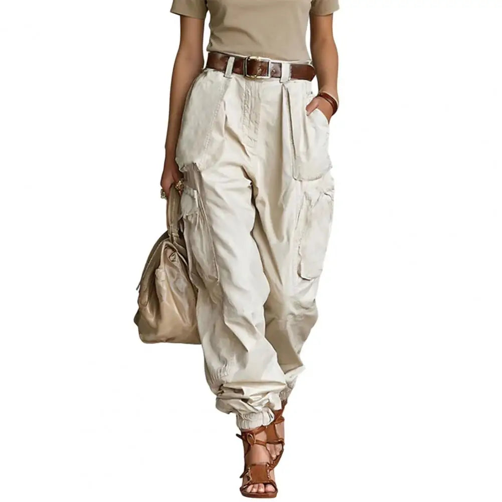 Baggy Cargo Trousers Women Pants Adjustable Leg Openings Full Ankle Length Baggy Trousers Cargo Comfortable Women Pants