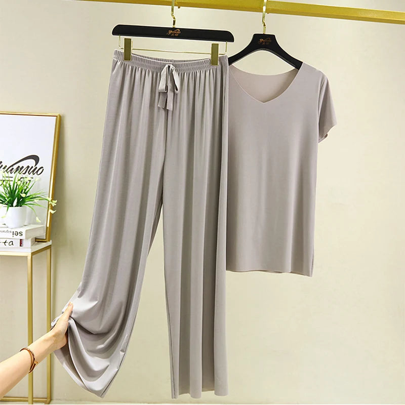 two piece set women top and pants Summer 2 piece sets womens outfits vacation 2026 new collection wide leg pants elegant casual