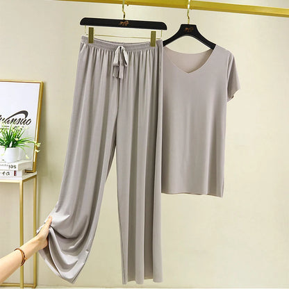 two piece set women top and pants Summer 2 piece sets womens outfits vacation 2026 new collection wide leg pants elegant casual