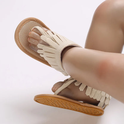 Summer 0-18M Female Baby Apricot Sandals Bow High Quality Soft Bottom Anti slip Breathable First Walking Shoes