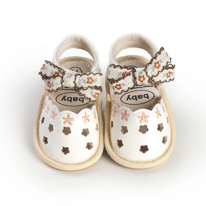 0-18months Baby Girl Sandals Flexible PU Leather Non-slip Flower Sandals  for women Summer Flats Shoes