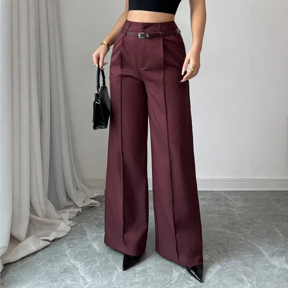 CPSYMYM  Pants Summer Korean Comfortable Plain Full Length Wide Leg Vacation Pants For Women