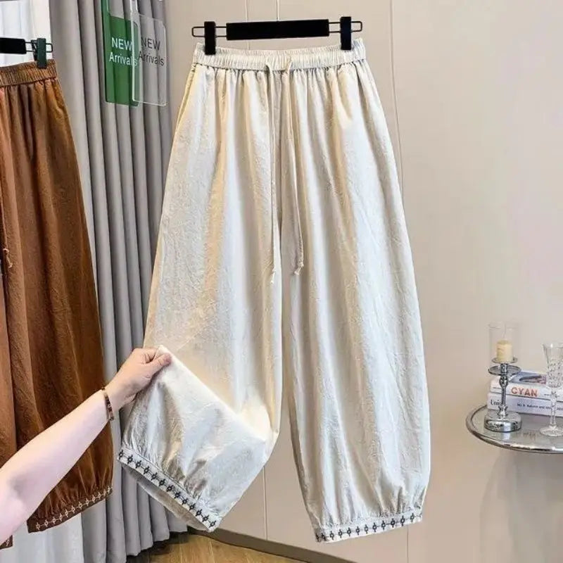 Plus Size Women's Casual Breathable Women's Clothing Loose Cotton Linen Office Lady Fashion New Arrival Trendy