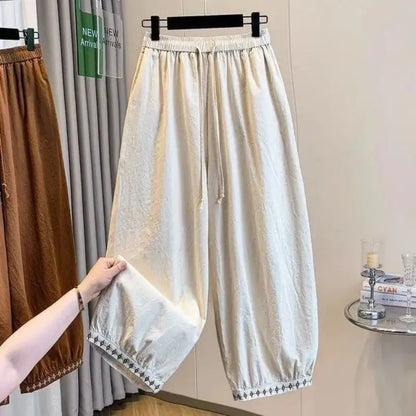 Plus Size Women's Casual Breathable Women's Clothing Loose Cotton Linen Office Lady Fashion New Arrival Trendy