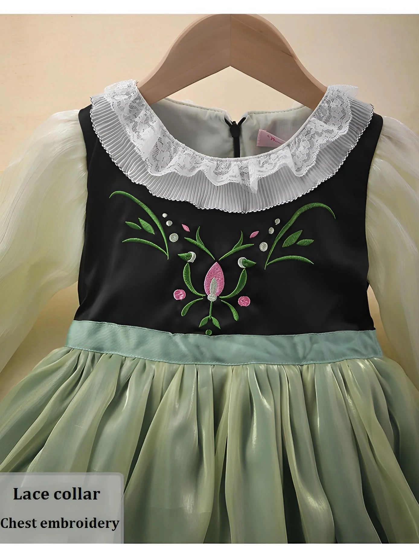Clothing for New Kids Autumn 2026 Quality Korean Style Anna Baby Girls One Piece Princess Sundress Dress Up Girl Green Party