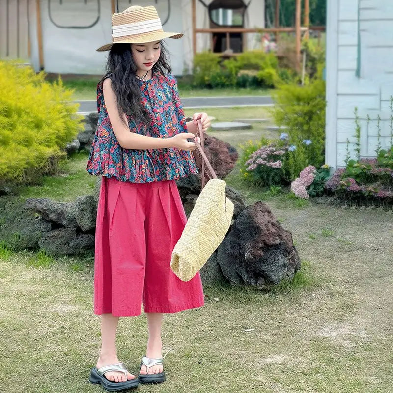 Kids Girl Clothes Summer Suits for Girls 12 14 Years Old Clothing Sets 4 7 Children 11 Korean Children's 2025 Set 8 Year Top Up