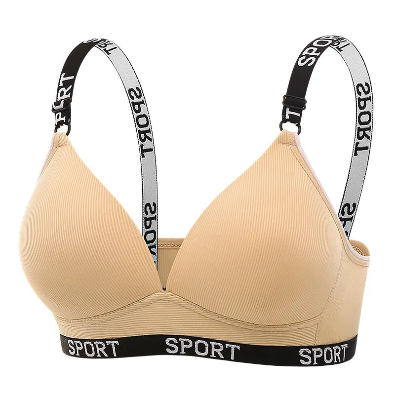 Cross Border Trade Underwear Women Thin Style Without Steel Rings Comfortable Folding Bra Shoulder Strap Sports Breathable Bra