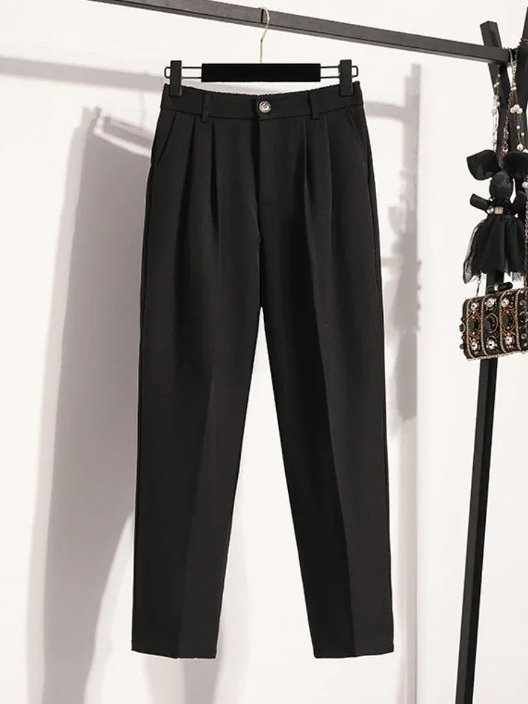 2026 Autumn Winter New Arrival High Waist Suit Pants Plus Size Pants WomanHigh Quality Korean Style Straight Trousers